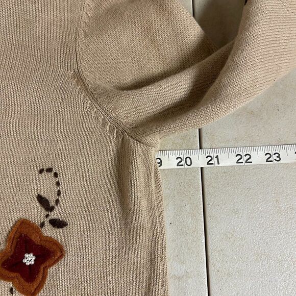 Vintage 220 Hickory Tan Fall Floral Camel Sweater Skirt Set Small - Picture 7 of 16